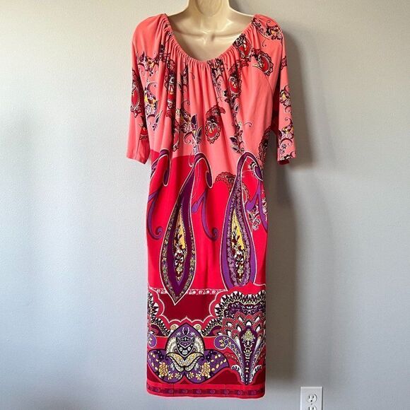 Tiana B. Colorful Midi Dress Size L - Picture 3 of 5